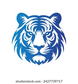 Roaring tiger logo design vector illustration