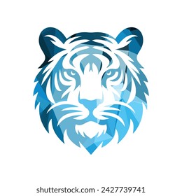 Roaring tiger logo design vector illustration