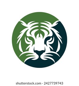 Roaring tiger logo design vector illustration
