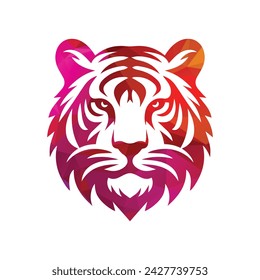 Roaring tiger logo design vector illustration