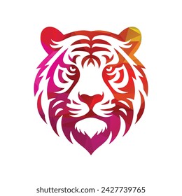 Roaring tiger logo design vector illustration