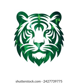 Roaring tiger logo design vector illustration