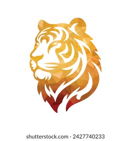 Roaring tiger logo design vector illustration
