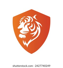 Roaring tiger logo design vector illustration
