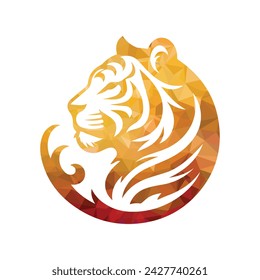 Roaring tiger logo design vector illustration