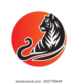 Roaring tiger logo design vector illustration