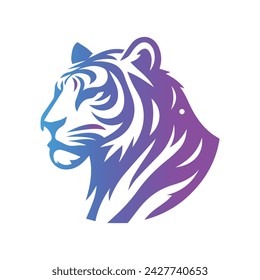 Roaring tiger logo design vector illustration
