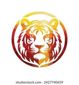 Roaring tiger logo design vector illustration