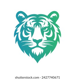 Roaring tiger logo design vector illustration