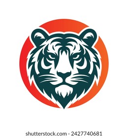 Roaring tiger logo design vector illustration