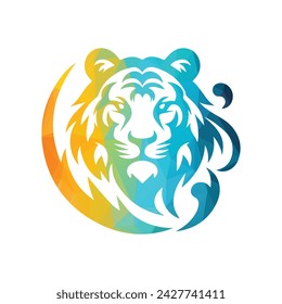 Roaring tiger logo design vector illustration