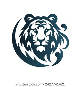 Roaring tiger logo design vector illustration