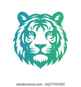 Roaring tiger logo design vector illustration