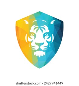 Roaring tiger logo design vector illustration
