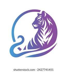 Roaring tiger logo design vector illustration
