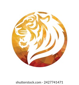 Roaring tiger logo design vector illustration