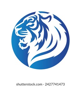Roaring tiger logo design vector illustration