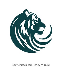 Roaring tiger logo design vector illustration