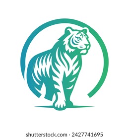 Roaring tiger logo design vector illustration