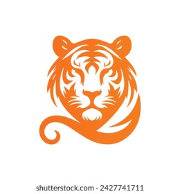 Roaring tiger logo design vector illustration