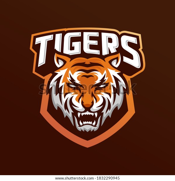 Roaring Tiger Logo Design Vector Illustration Stock Vector (Royalty ...