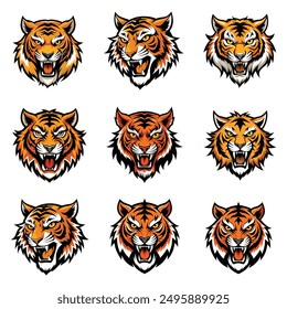 Roaring Tiger Silhouette royalty vector 