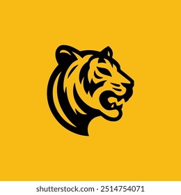 Logotipo vetor do Tigre rugindo | Logotipo vetor tigre ardente com energia feroz, ideal para marcas que precisam de uma forte presença visual