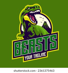 Roaring T-rex Logo Design Illustration Template