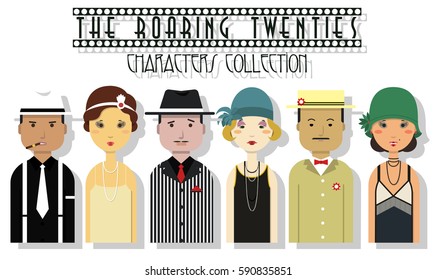 The Roaring Twenties Vector Characters Set