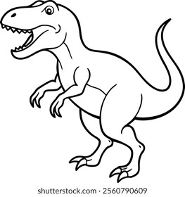 Roaring Tyrannosaurus Rex in Running Pose Vector Illustration