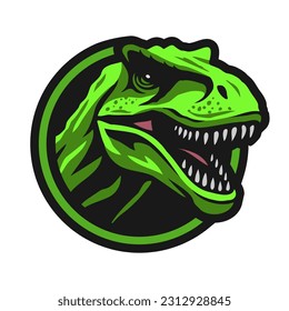 Reizender Tyrannosaurus. T-rex. Logo, Emblem.