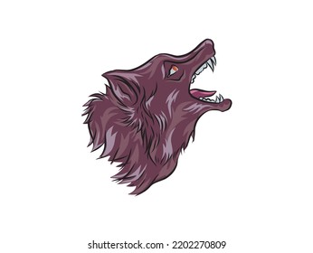 roaring wolf head vector illustrations