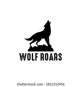 roaring wolf logo on white background