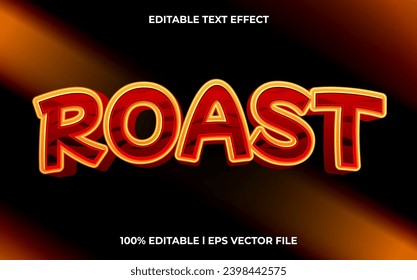 Roast 3d text effect, editable text for template headline