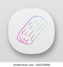 Roast app icon. Butchers meat. Ingredient for lunch. Meat production and sale. Protein source. Butchery business.  UI/UX user interface. Web or mobile applications. Vector isolated illustrations