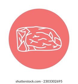 Roast beef color line icon. Cutting meat. Pictogram for web page, mobile app, promo.