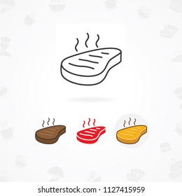 Roast Beef icon, Vector icon of Grilled beef steak