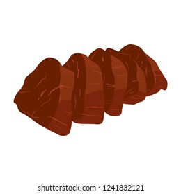 Roast Beef Isolated Vector 