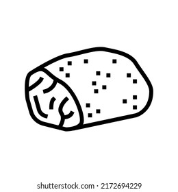 Rinderzeilensymbol von Bratfleisch, Vektorgrafik. Rindfleischschild. isoliertes Kontursymbol