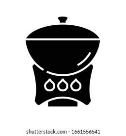 Roast black icon, concept illustration, vector flat symbol, glyph sign.