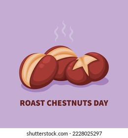 Roast Chestnuts Day background. Vector design illustration.