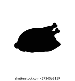 Roast chi ken silhouette vector flat design on white background.