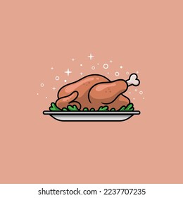 roast chicken dish with sparkling stars