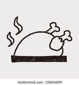 Roast chicken doodle drawing
