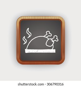 Roast chicken doodle drawing