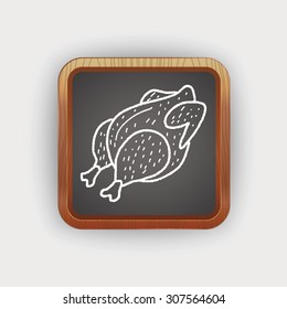 Roast chicken doodle drawing