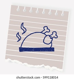 Roast chicken doodle drawing