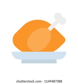 roast chicken, flat icon gastronomy set