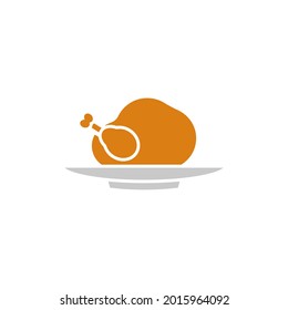 Roast chicken  icon design template vector isolated illustration