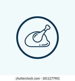 Roast chicken icon isolated on white background. Roast chicken icon simple sign. Roast chicken icon trendy and modern symbol for graphic and web design. Roast chicken icon flat vector illustration 